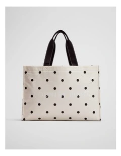 Reversible Print Tote in Bone