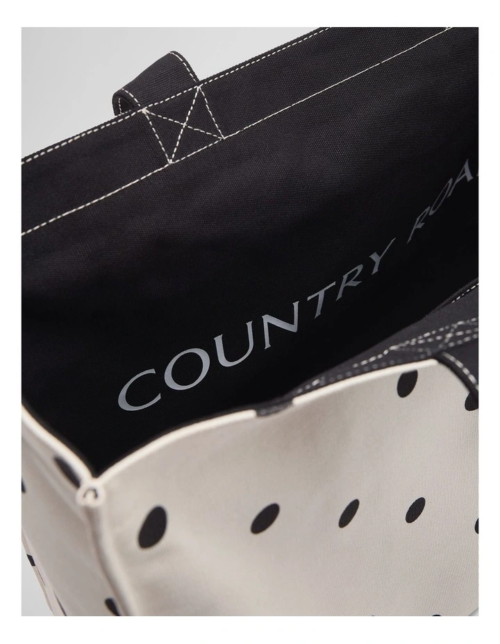 Reversible Print Tote in Bone image 5