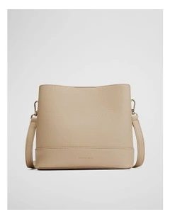 Zip Top Bucket Bag in Toasted Almond
