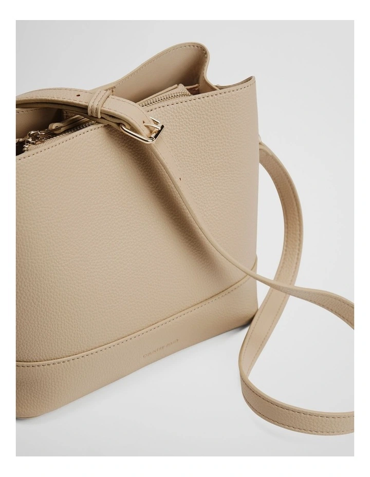 Zip Top Bucket Bag in Toasted Almond image 3