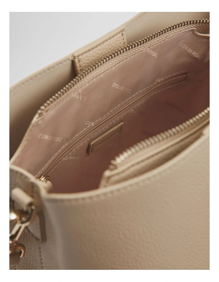 Zip Top Bucket Bag in Toasted Almond image 4