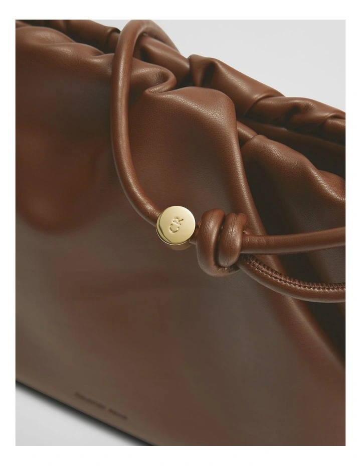 Large Gathered Pouch Bag in Cocoa image 5