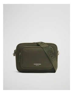 Recycled Polyester Soft Crossbody Bag in Deep Olive