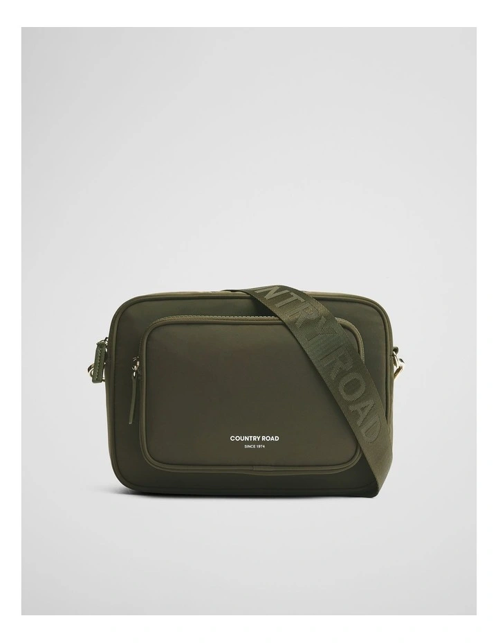 Recycled Polyester Soft Crossbody Bag in Deep Olive image 1