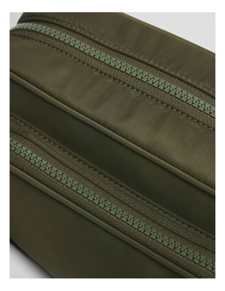 Recycled Polyester Soft Crossbody Bag in Deep Olive image 3