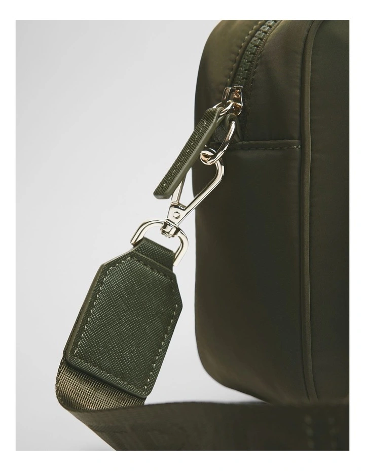 Recycled Polyester Soft Crossbody Bag in Deep Olive image 4