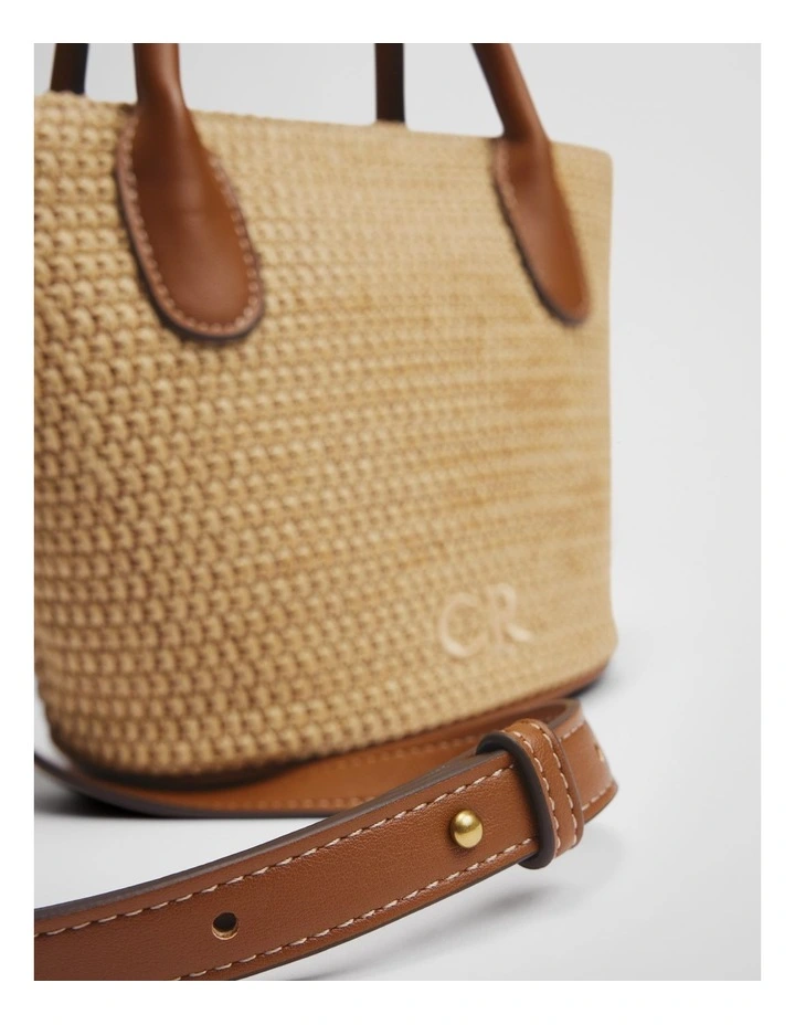Scarlett Basket Crossbody Bag in Tan image 3
