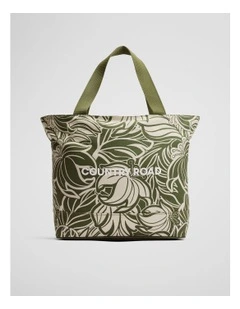 Palm Print Logo Shopper Bag in Caper