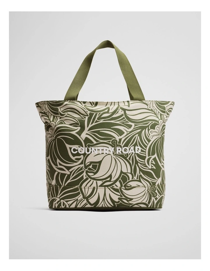Palm Print Logo Shopper Bag in Caper image 1