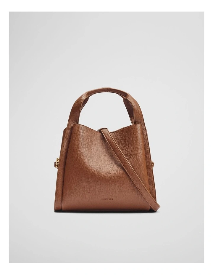 Middle Zip Crossbody Bag in Tan image 1