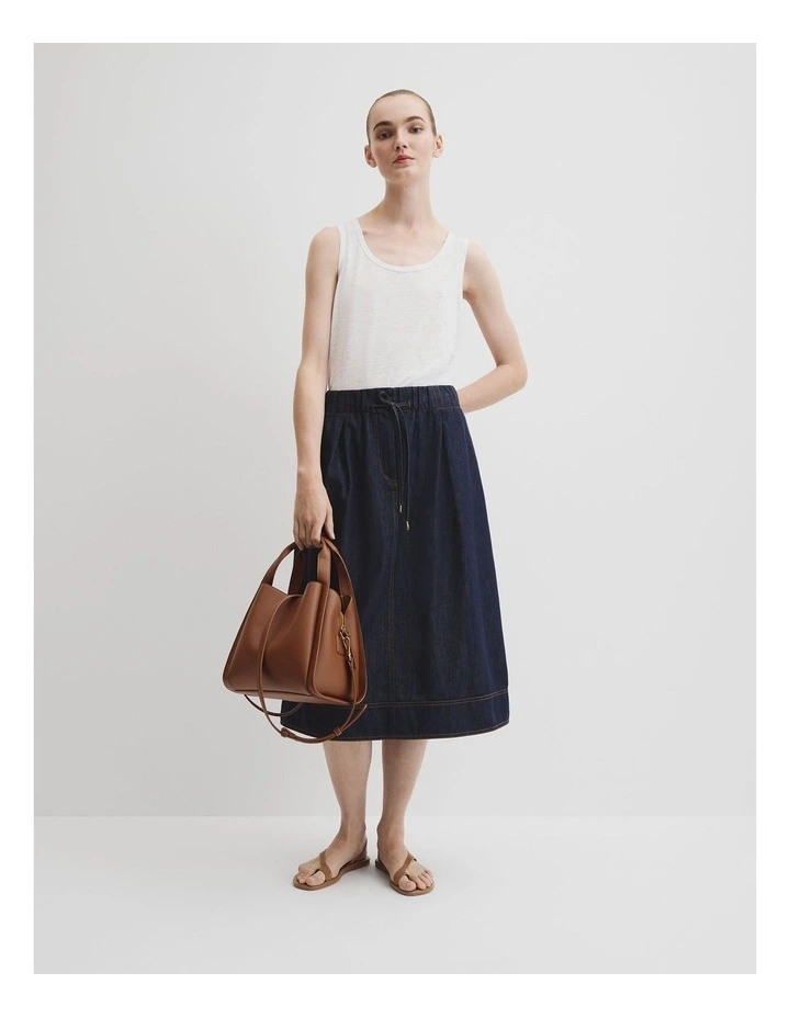 Middle Zip Crossbody Bag in Tan image 2