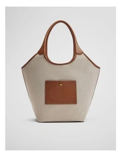 Lottie Canvas Hobo Shopper Bag in Natural