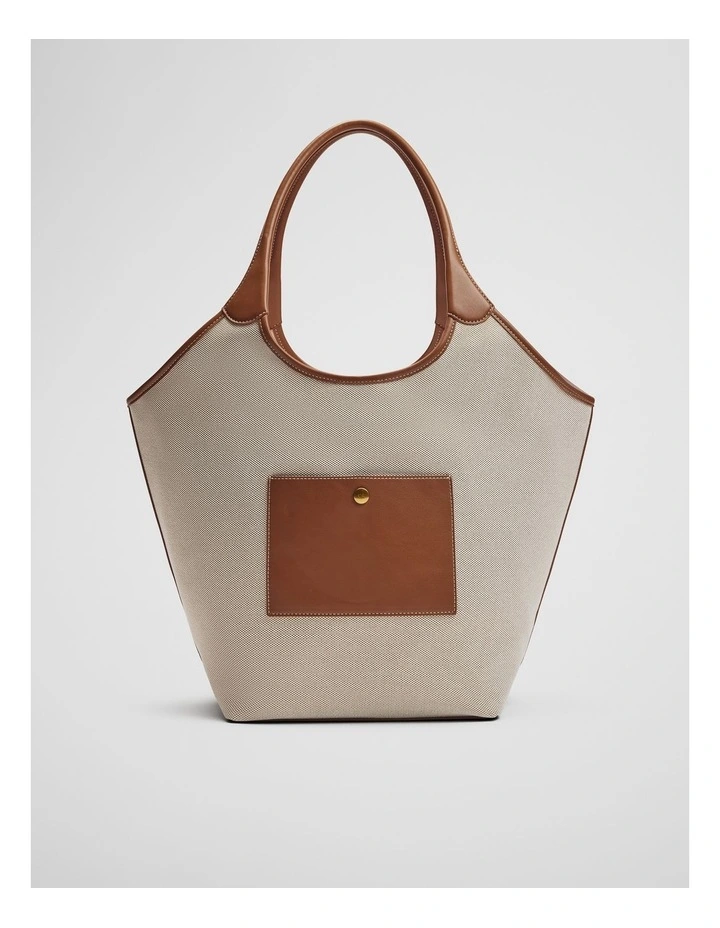 Lottie Canvas Hobo Shopper Bag in Natural image 1