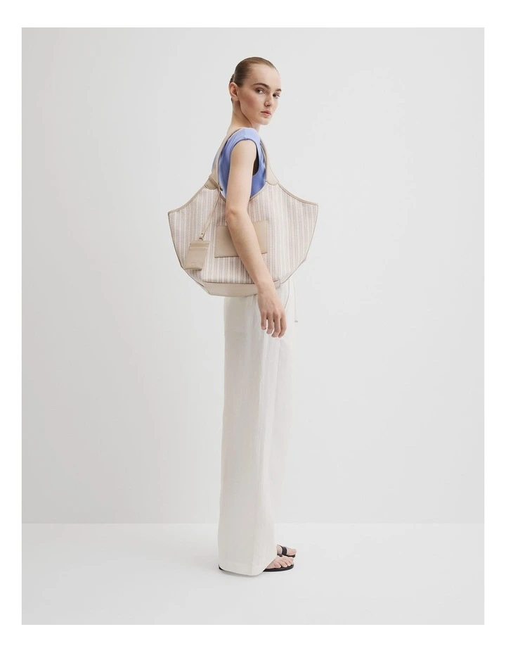Lottie Canvas Hobo Shopper Bag in Natural image 2