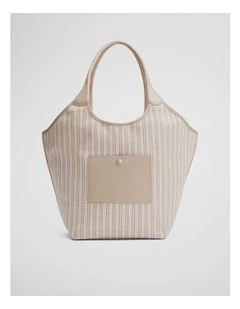 Lottie Canvas Hobo Shopper Bag in Birch
