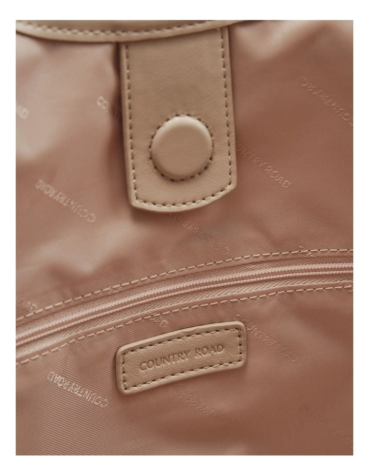 Lottie Canvas Hobo Shopper Bag in Birch image 3