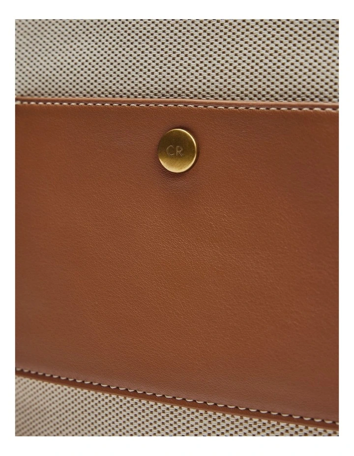 Lottie Bucket Crossbody Bag in Natural image 4