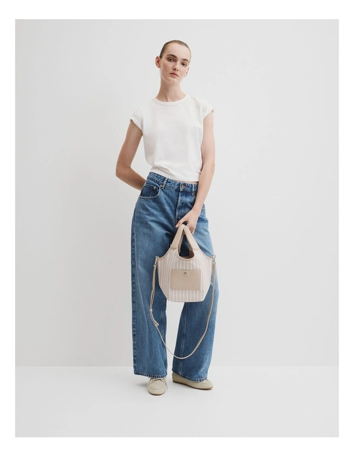 Lottie Bucket Crossbody Bag in Birch image 2