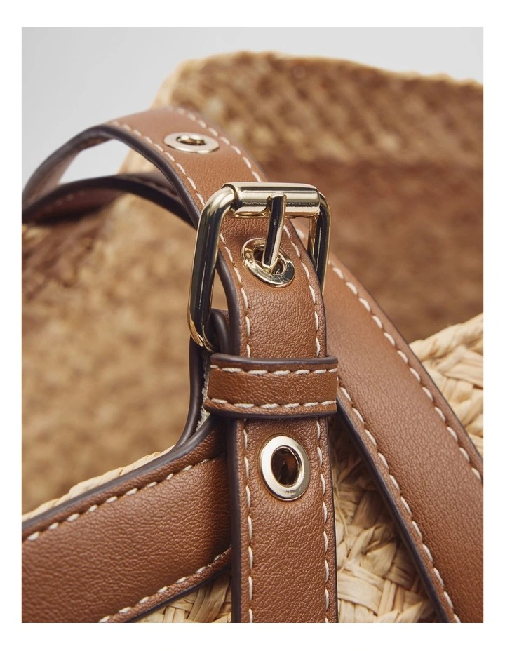 Claudia Straw Shopper in Tan image 3