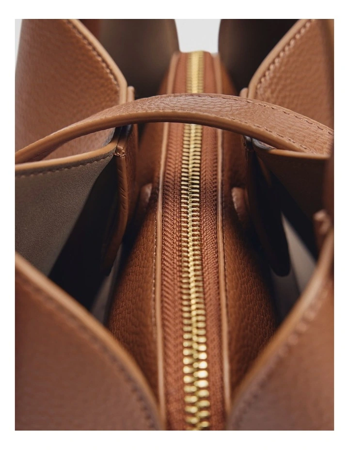 Mini Middle Zip Cbody in Tan image 4