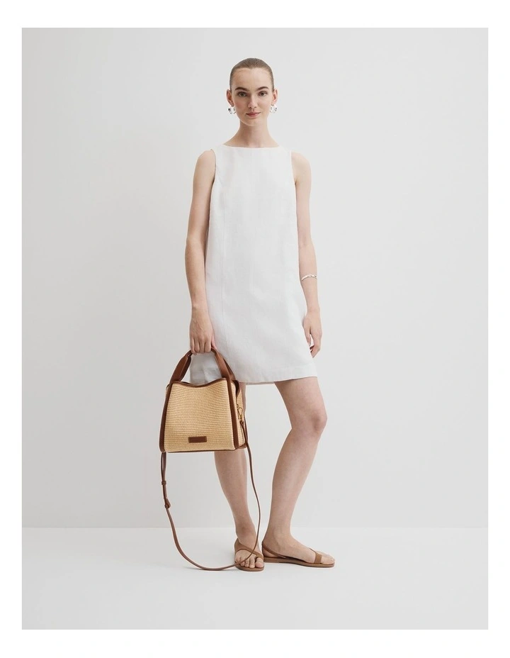 Middle Zip Crossbody Bag in Natural image 2