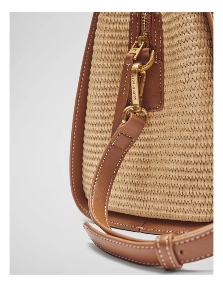 Middle Zip Crossbody Bag in Natural image 4