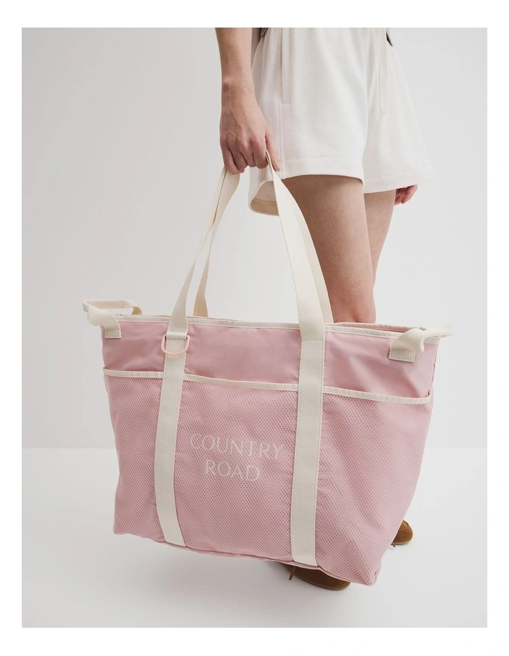 Oversized Beach Bag in Ballet Pink image 2