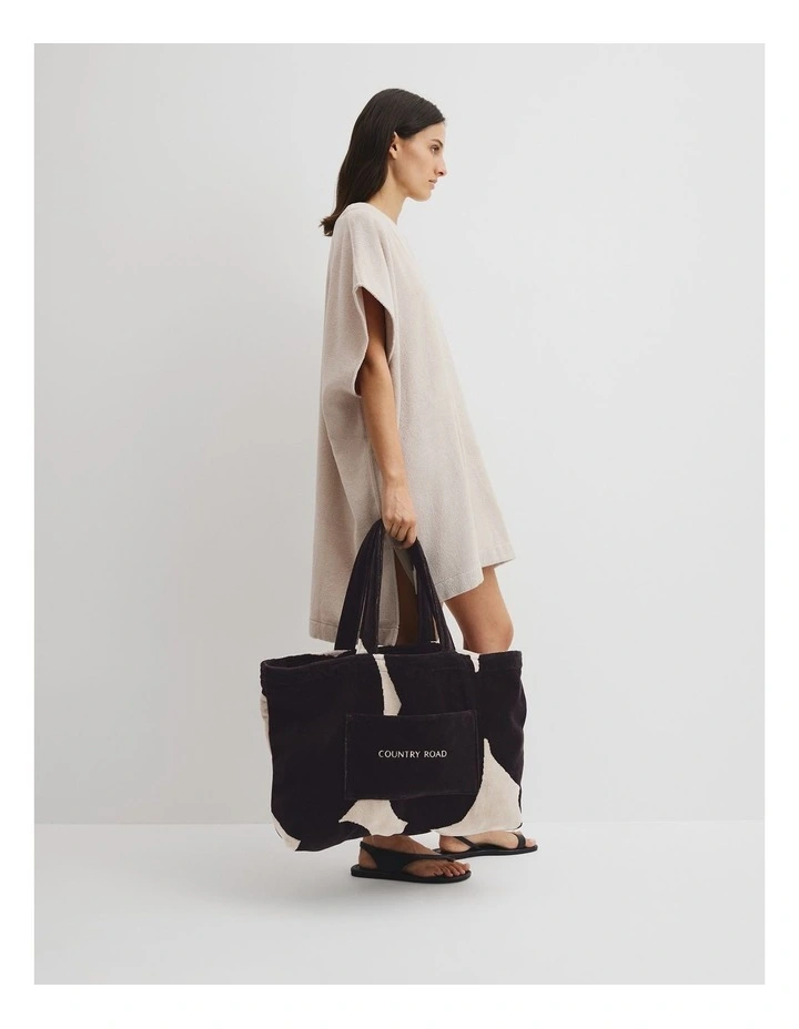 Country Road X Julie White Terry Print Tote in Charcoal Sand image 2