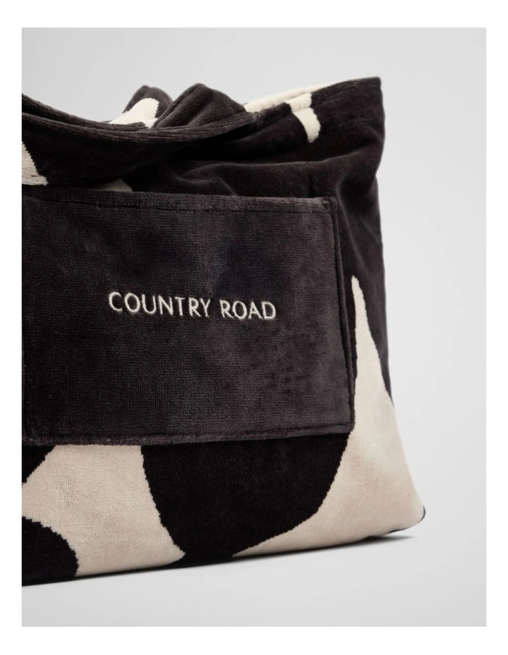Country Road X Julie White Terry Print Tote in Charcoal Sand image 3