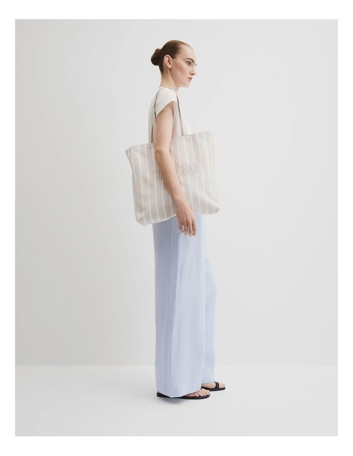 Australian Cotton Embroidered Heritage Shopper in Sand image 2