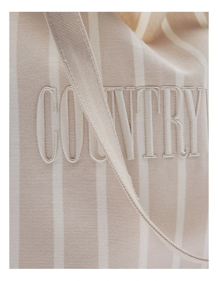 Australian Cotton Embroidered Heritage Shopper in Sand image 3