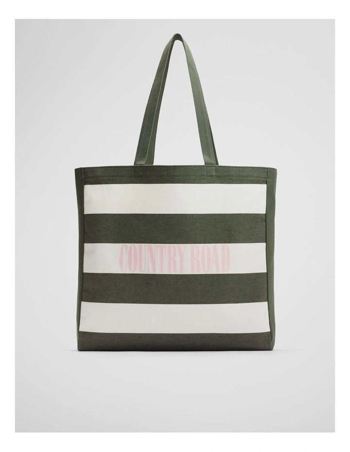 Australian Cotton Embroidered Heritage Shopper in Dark Olive image 1