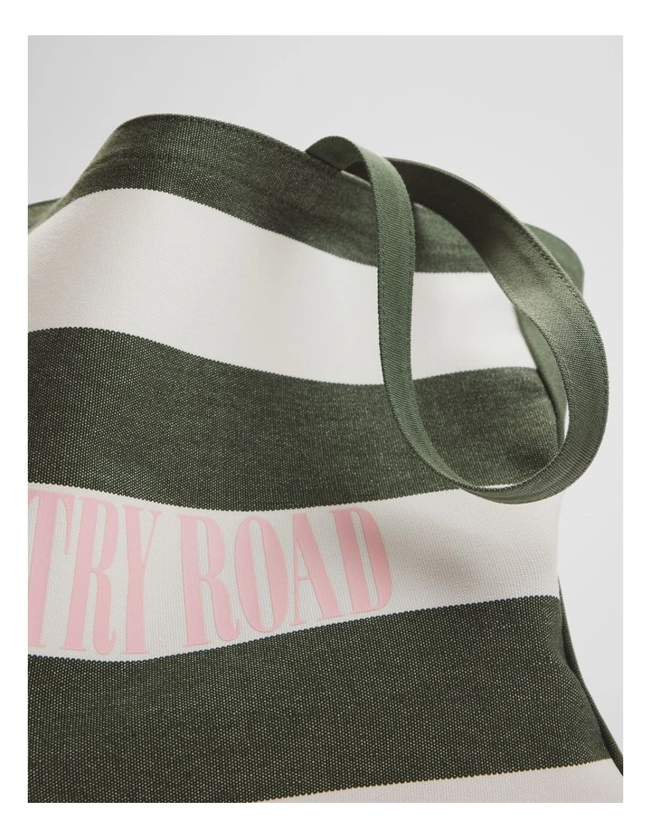 Australian Cotton Embroidered Heritage Shopper in Dark Olive image 3