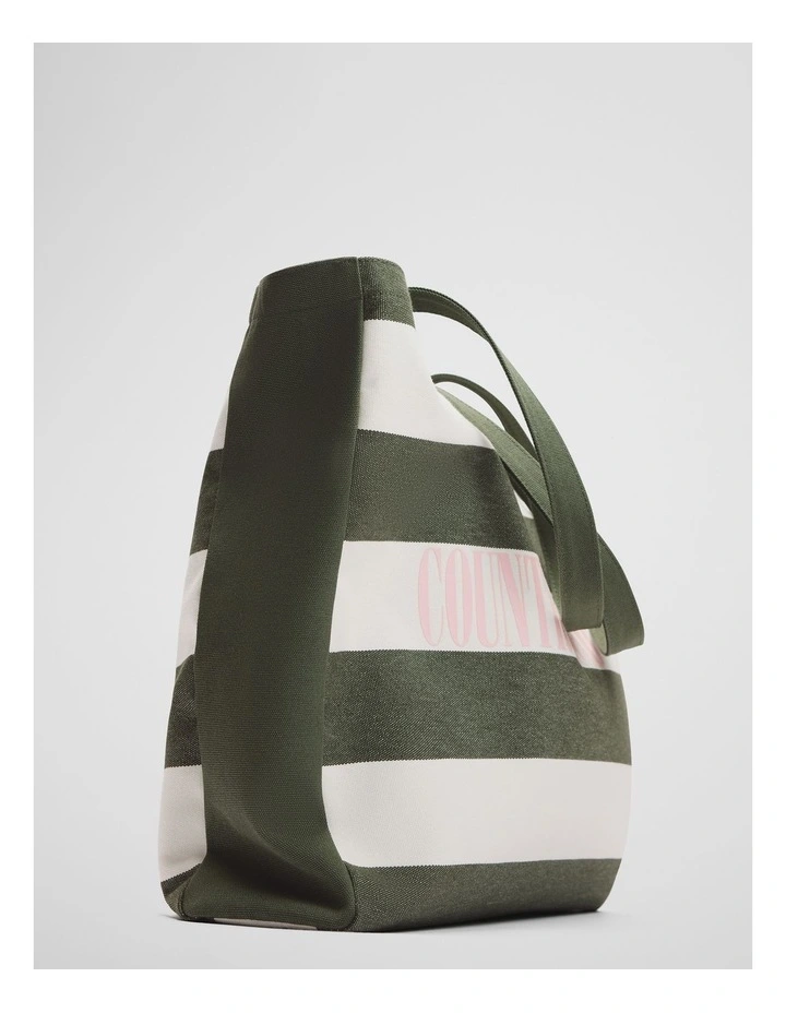 Australian Cotton Embroidered Heritage Shopper in Dark Olive image 4