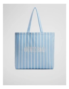 Australian Cotton Embroidered Heritage Shopper in Cloud