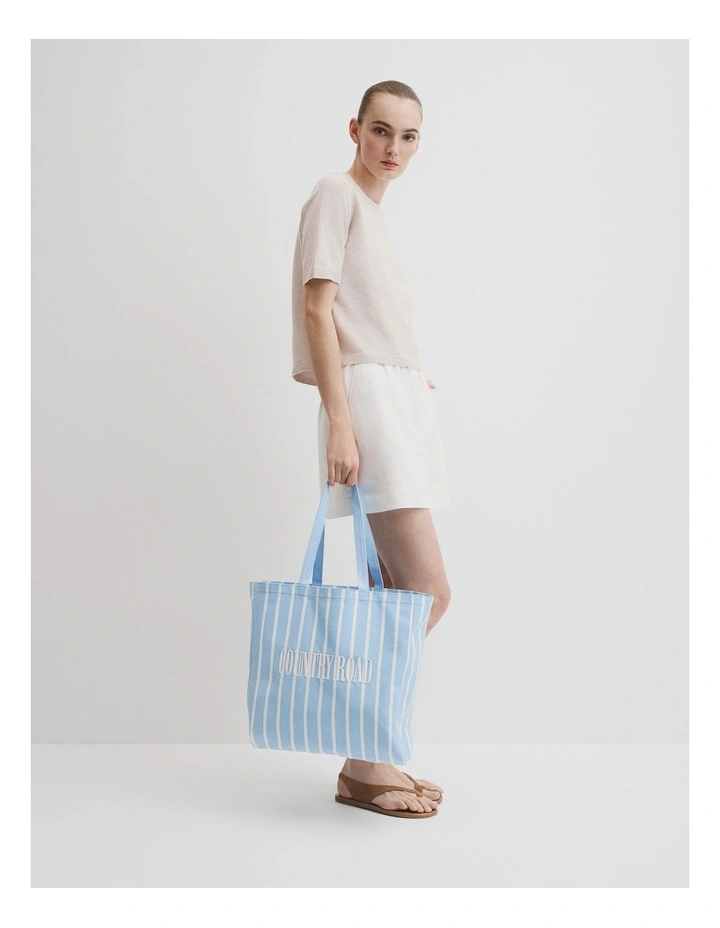 Australian Cotton Embroidered Heritage Shopper in Cloud image 2
