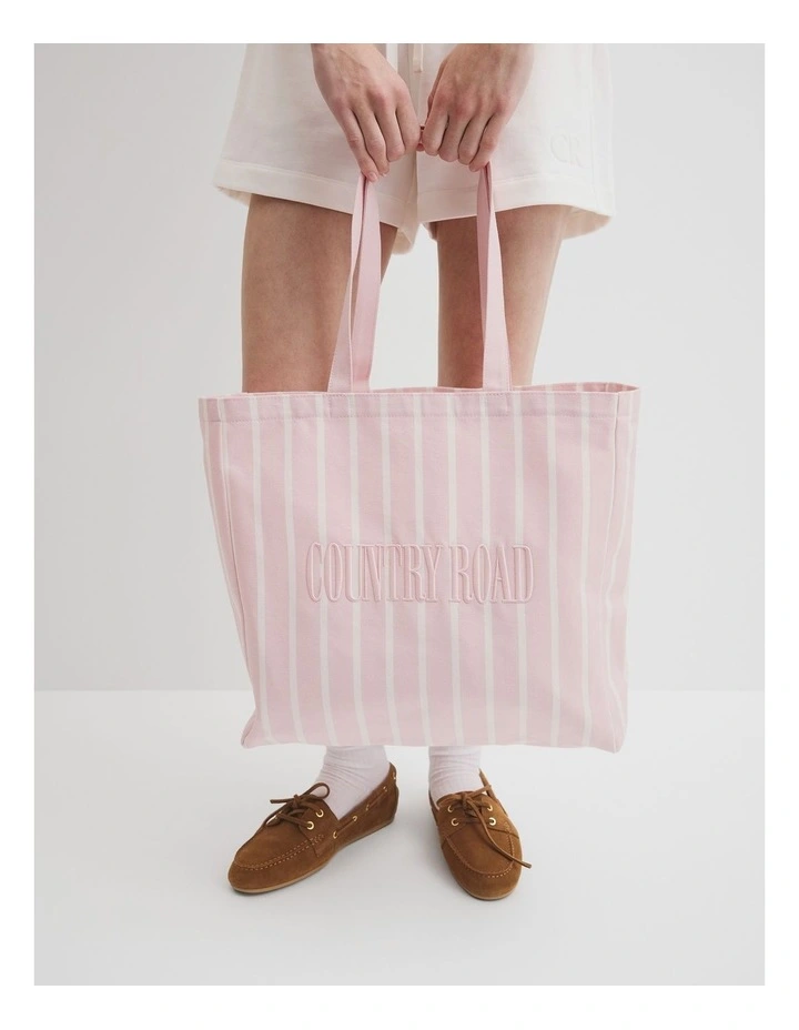 Australian Cotton Embroidered Heritage Shopper in Dawn Pink image 2