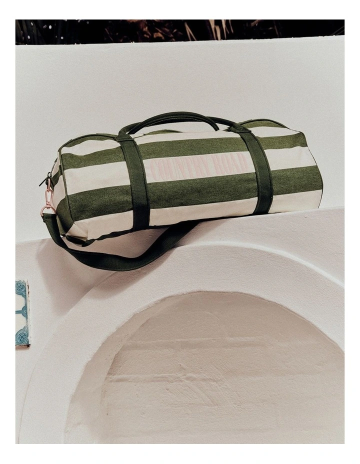Embroidered Heritage Tote in Dark Olive image 2