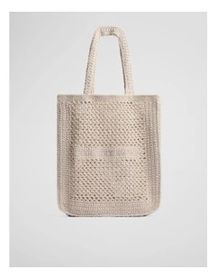 Macrame Logo Shopper in Sand