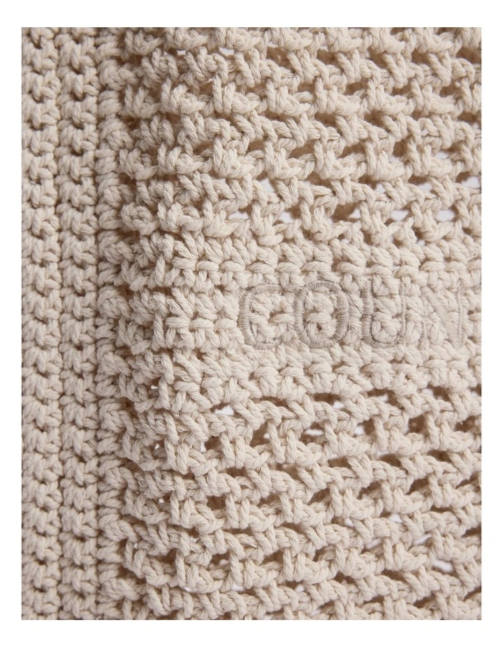 Macrame Logo Shopper in Sand image 3