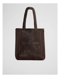 Macrame Logo Shopper in Cocoa