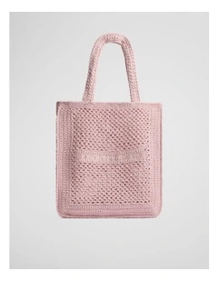Macrame Logo Shopper in Dawn Pink