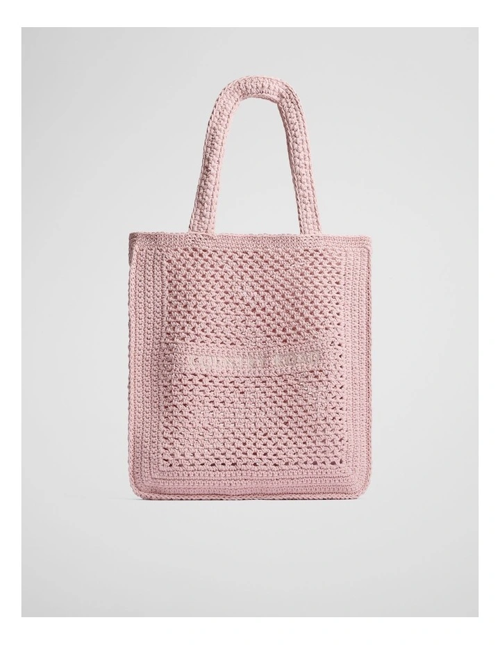 Macrame Logo Shopper in Dawn Pink image 1
