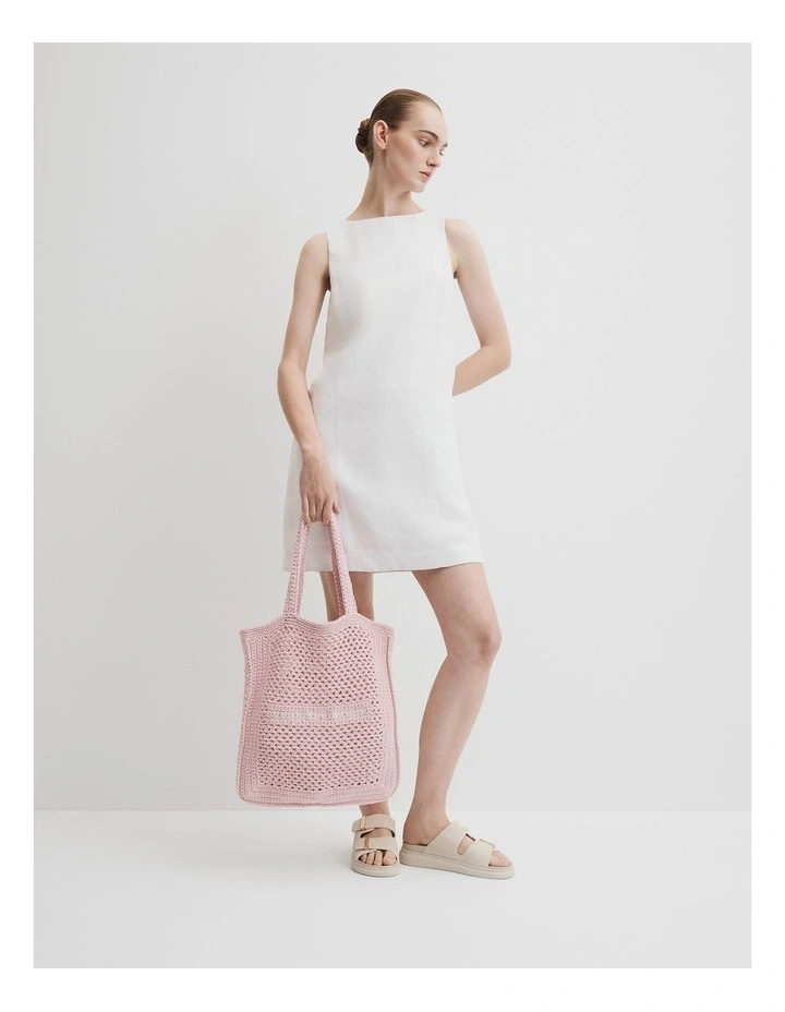 Macrame Logo Shopper in Dawn Pink image 3