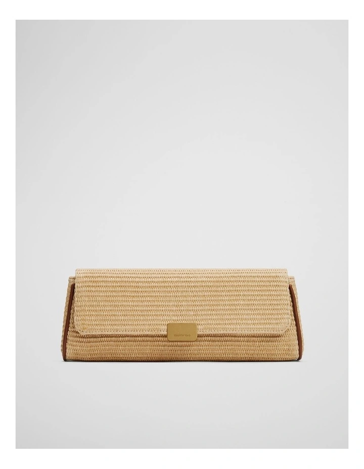 Olivia Woven Clutch in Natural image 1