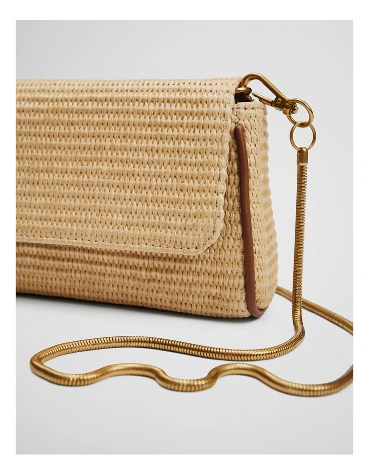 Olivia Woven Clutch in Natural image 3