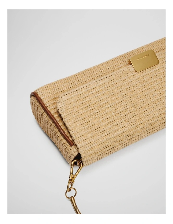 Olivia Woven Clutch in Natural image 4