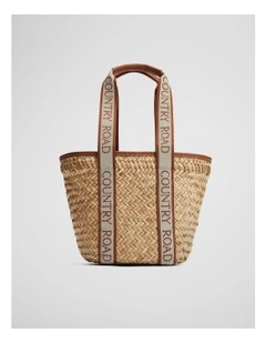 Mini Branded Tote in Natural