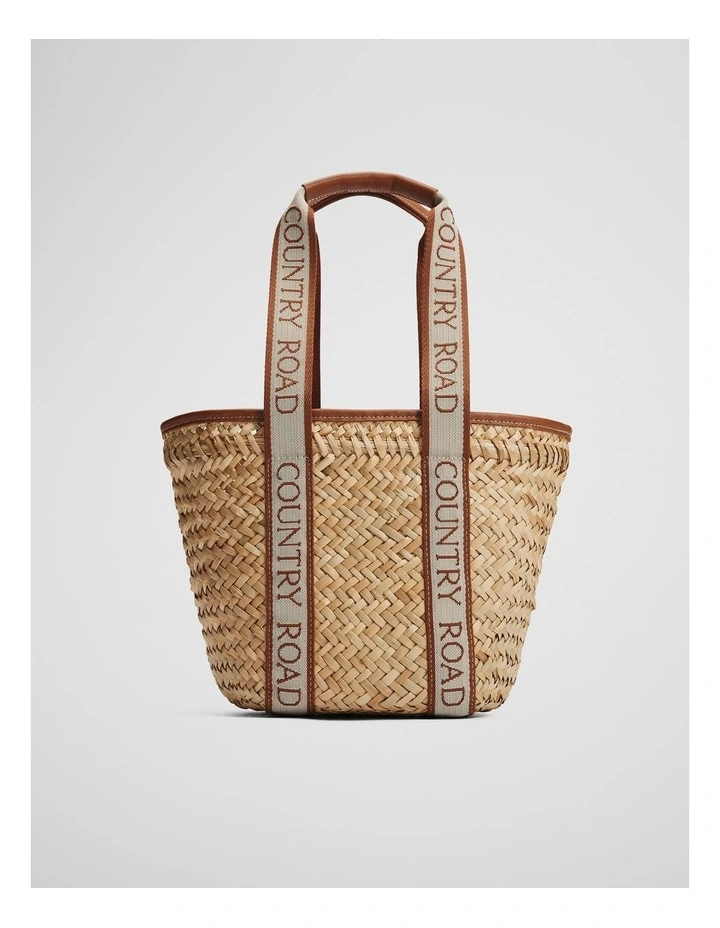 Mini Branded Tote in Natural image 1