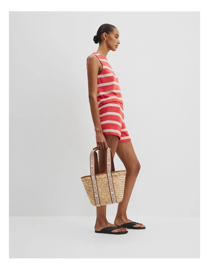 Mini Branded Tote in Natural image 2